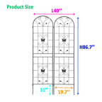 2 Pack Metal Garden Trellis 86.7" x 19.7" Rustproof Trellis for Climbing Plants Outdoor Flower Support Cream