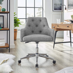 Arttoreal Hardy - Home Office Chair with Height Adjustment and Button Tufting, Standard, Grey