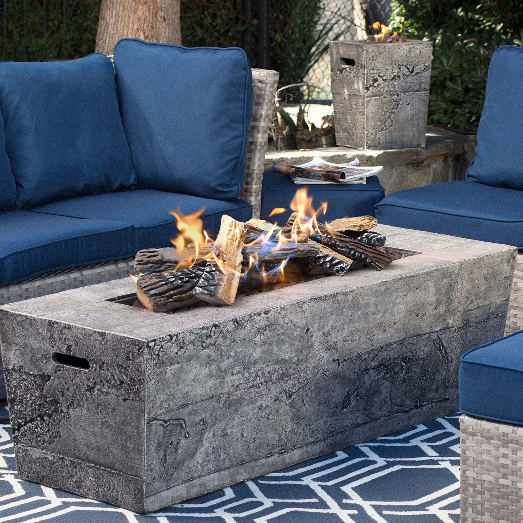 Arttoreal 10PCS Large Gas Fireplace Logs,Ceramic Wood Fire Pit Logs Decorations Indoor and Outdoor