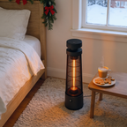 Electric Tower Space Heater with Touch Switch / Standing 1200W Infrared Patio Heater / Indoor Outdoor Portable Heater