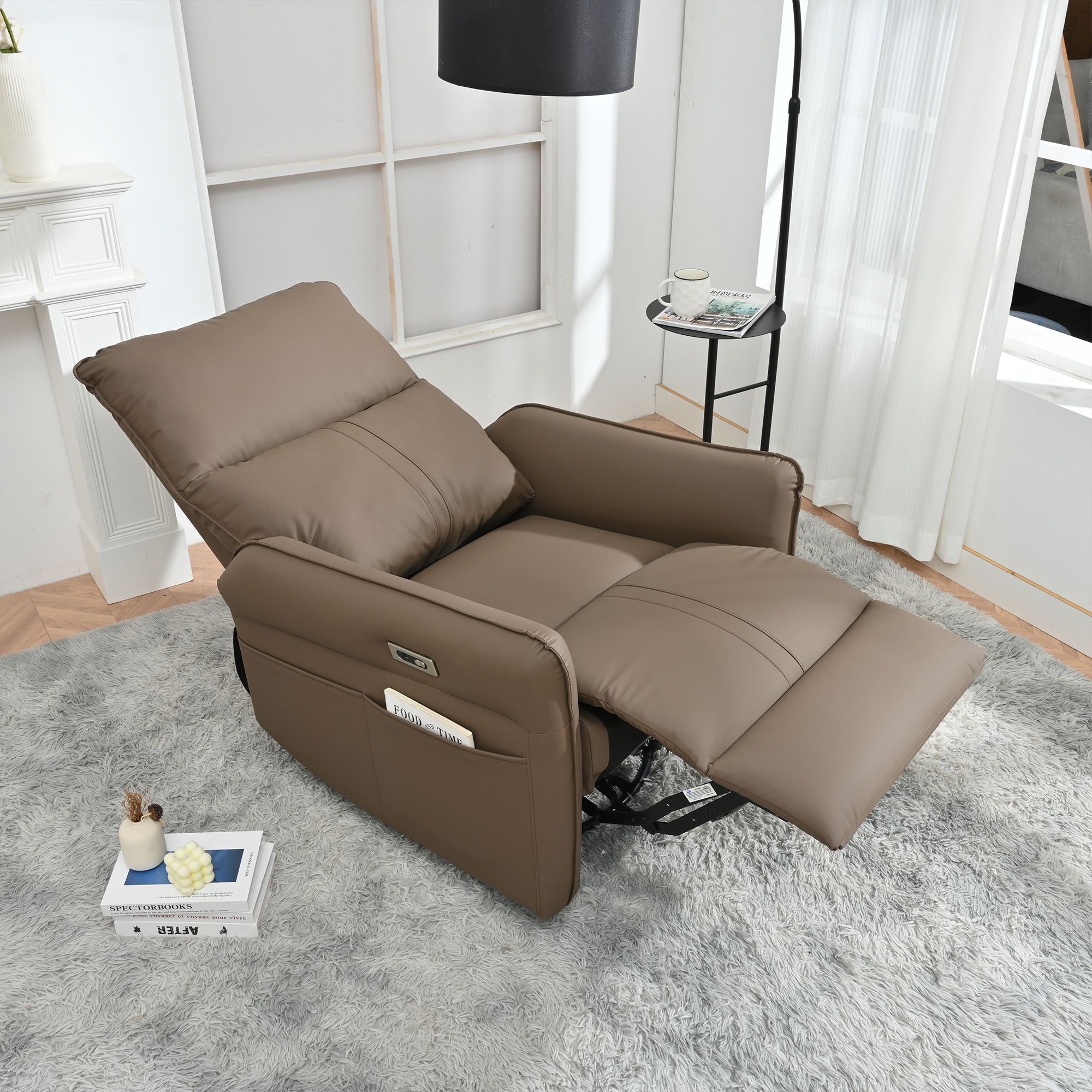 Power Swivel Rocker Recliner Chair for Adults, 270° Swivel Rocking Recliner Chair,Electric Small Recliners for Small Spaces, Single Sofa Recliner for Living Room, Bedroom