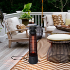 Electric Tower Space Heater with Touch Switch / Standing 1200W Infrared Patio Heater / Indoor Outdoor Portable Heater