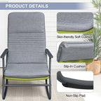 Arttoreal 3-Piece Patio Rocking Chair Bistro Set, Heavy Duty 330 LBS Rocking Chairs with 17.3" Side Table, Gray Cushion & Green Wicker for Garden, Balcony