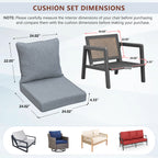 Arttoreal Outdoor Deep Seat Cushion Set, 24 x 22 x 4.3 in Seat and Back Replacement Cushions for Patio Furniture, Water-Resistant Fabric