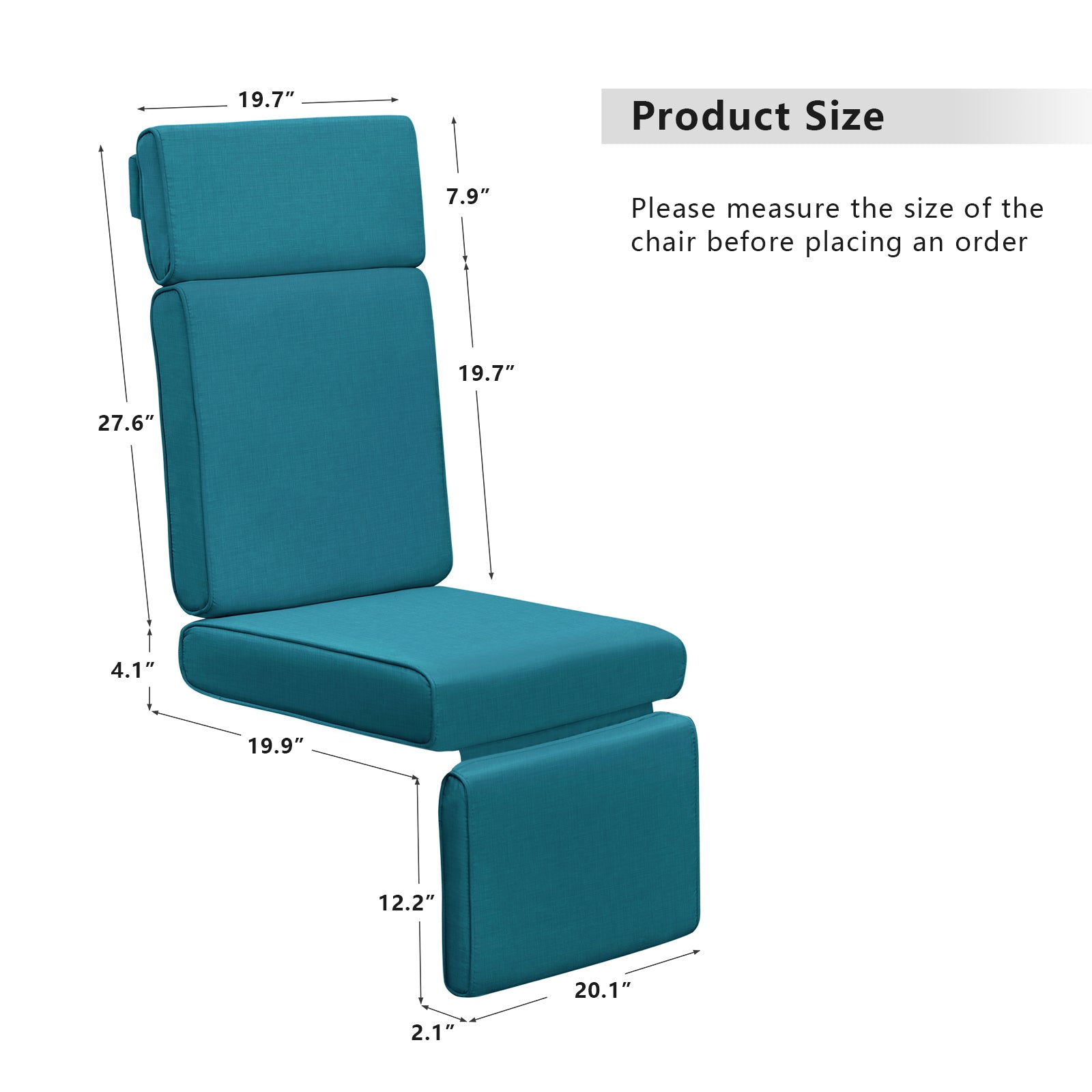 New High Back Chair Cushion for Functional Chairs – Waterproof & UV-Resistant