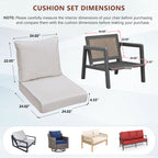 Arttoreal Outdoor Deep Seat Cushion Set, 24 x 22 x 4.3 in Seat and Back Replacement Cushions for Patio Furniture, Water-Resistant Fabric