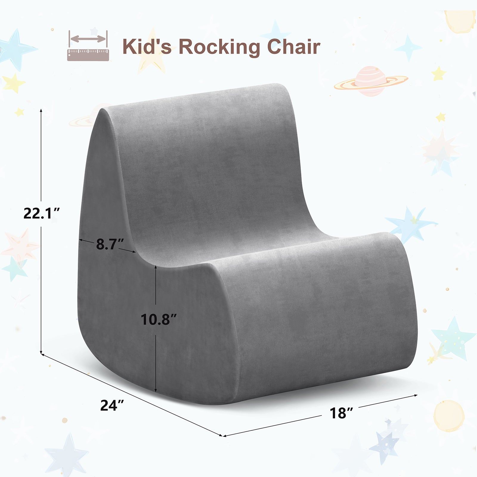 Creative soft foam rocking chair suitable for children's room- game room and living room, light and durable