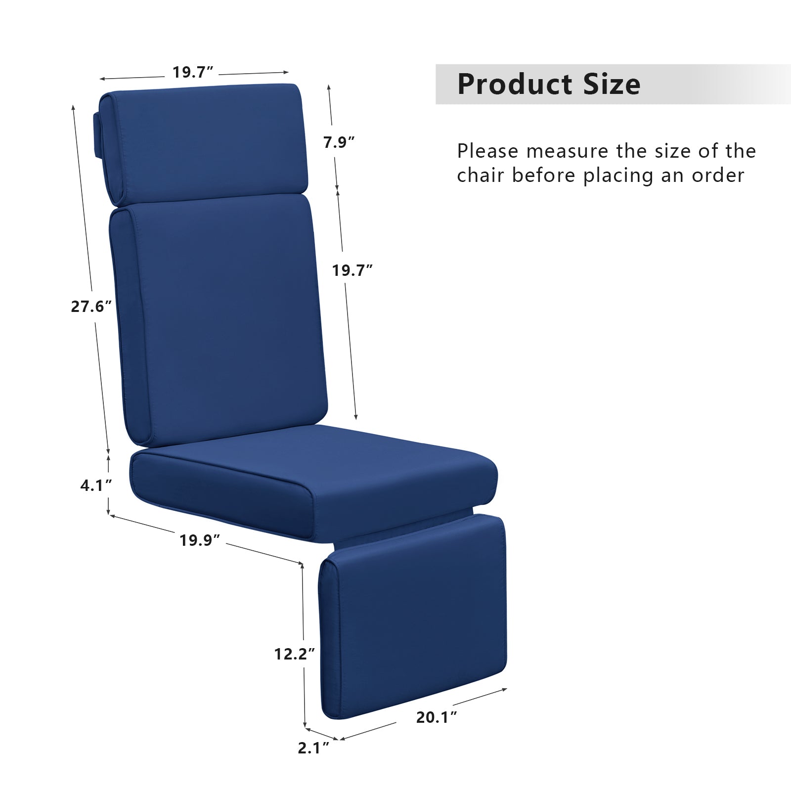 New High Back Chair Cushion for Functional Chairs – Waterproof & UV-Resistant