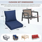 Arttoreal Outdoor Deep Seat Cushion Set, 24 x 22 x 4.3 in Seat and Back Replacement Cushions for Patio Furniture, Water-Resistant Fabric