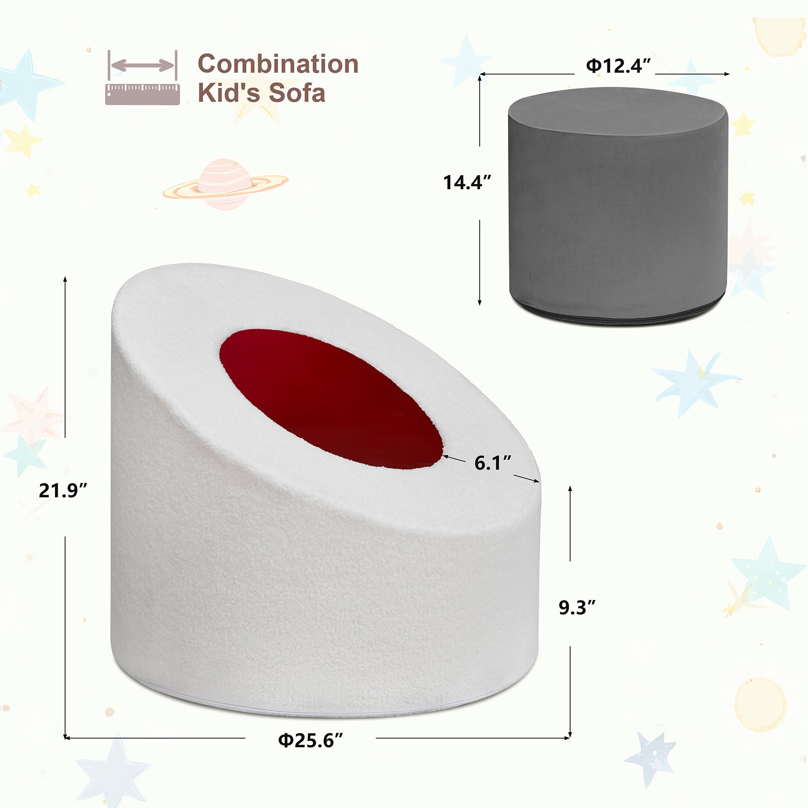 Creative soft foam rocking chair suitable for children's room- game room and living room, light and durable