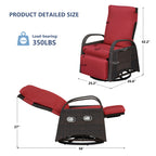 Arttoreal Outdoor Swivel Rattan Lounge Chair, 42.2 inches high,  – Indoor/Outdoor Recliner with Side Table