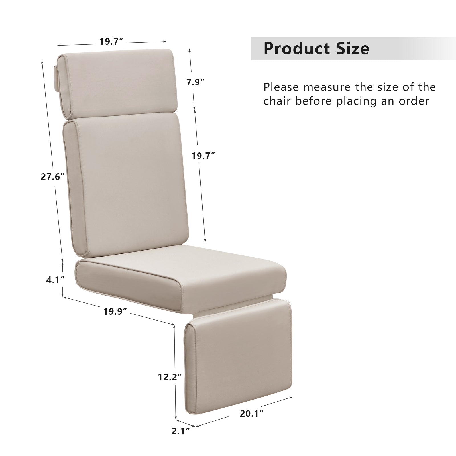 New High Back Chair Cushion for Functional Chairs – Waterproof & UV-Resistant