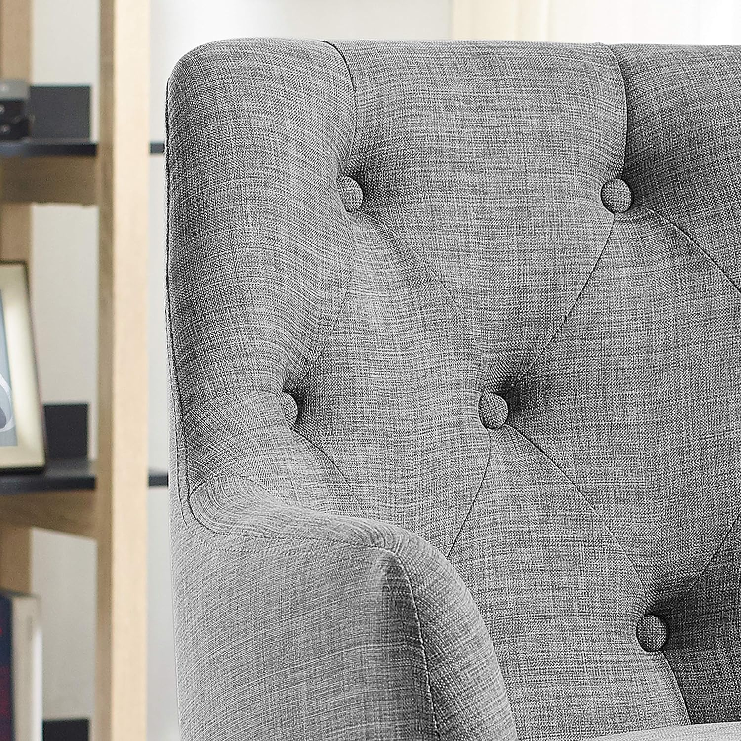 Arttoreal Hardy - Home Office Chair with Height Adjustment and Button Tufting, Standard, Grey