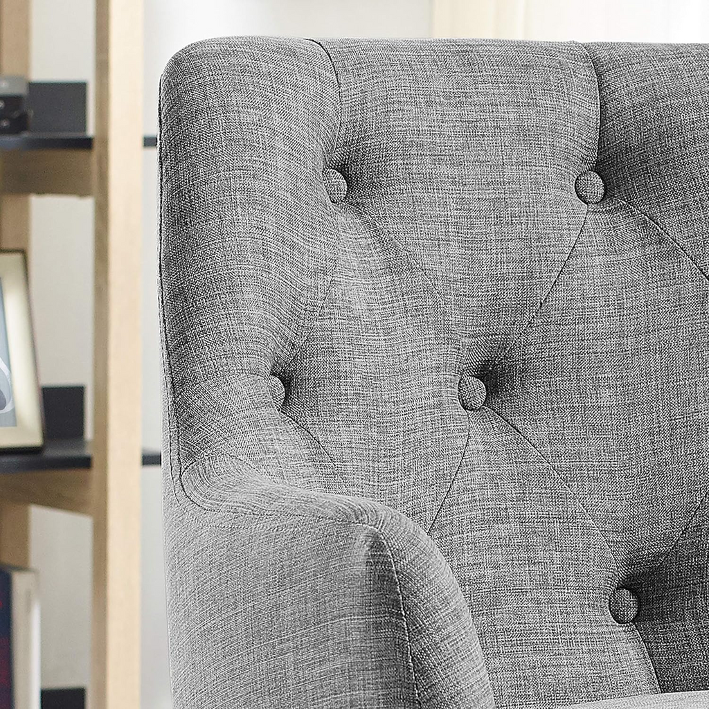 Arttoreal Hardy - Home Office Chair with Height Adjustment and Button Tufting, Standard, Grey