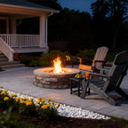 3 Pieces Folding Adirondack Chairs, Patio Fire Pit Chairs, Outdoor Weather Resistant Lounger with Cup Holder, Coffee Table for Deck, Backyard, Garden