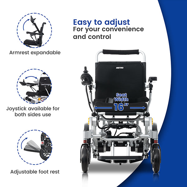 Intelligent Folding Electric Wheelchair / Lightweight Foldable Powered Wheelchair / Electric Scooter Mobility