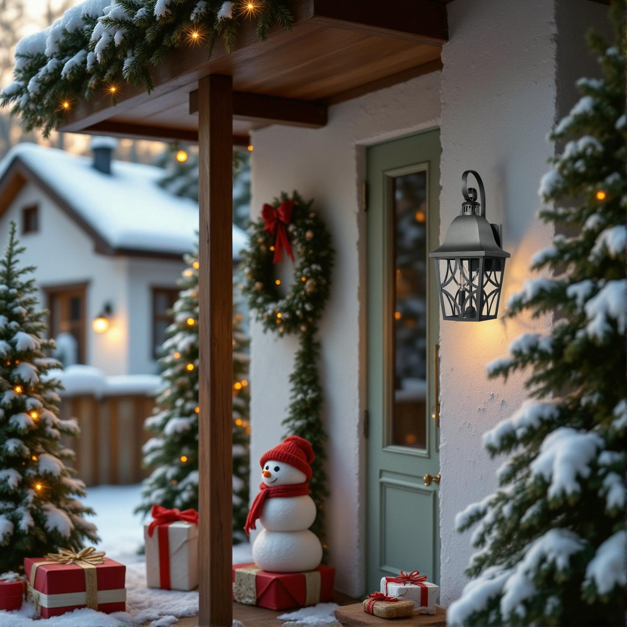 2 Pack Outdoor Wall Light Fixtures, Waterproof Exterior Wall Light Porch Light, Matte Black Outdoor Wall Light with Clear Glass, Outdoor Wall Light for House, Garage, Front Door