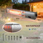 Arttoreal Wall Mounted Infrared Electic Patio Heater / Home Space Heater / Infrared Radiant Heater