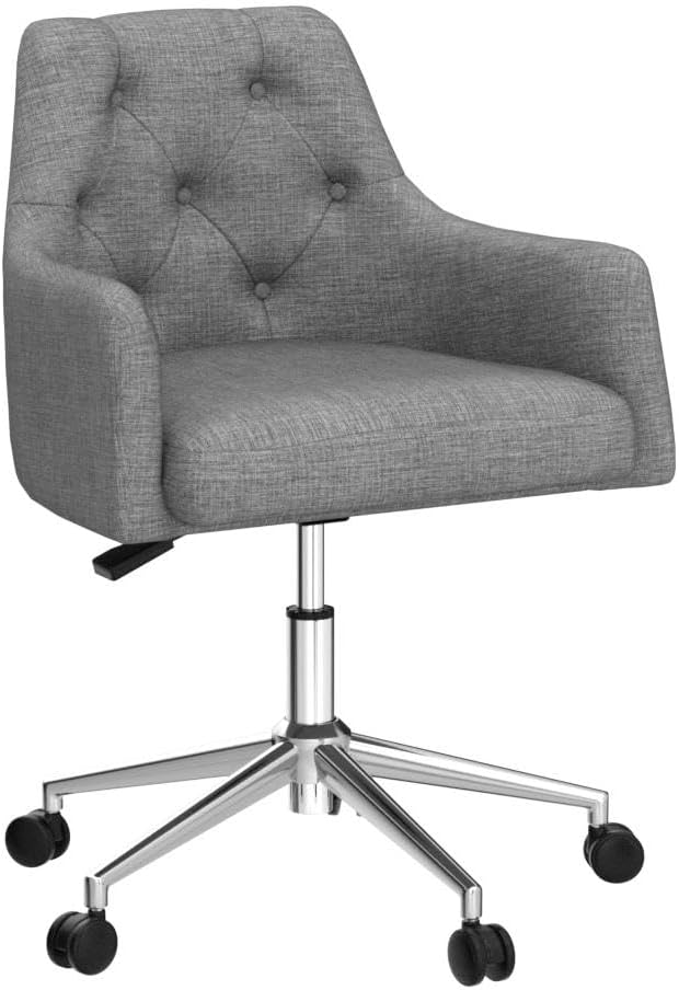 Arttoreal Hardy - Home Office Chair with Height Adjustment and Button Tufting, Standard, Grey