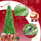 6FT Slim Pencil Christmas Tree 754 Tips, Artificial Xmas Tree for Christmas & Halloween Decor