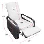 Arttoreal Outdoor Patio Furniture Adjustable Wicker Recliner / Recliner Chair with Aluminum Frame and Soft Waterproof Cushions