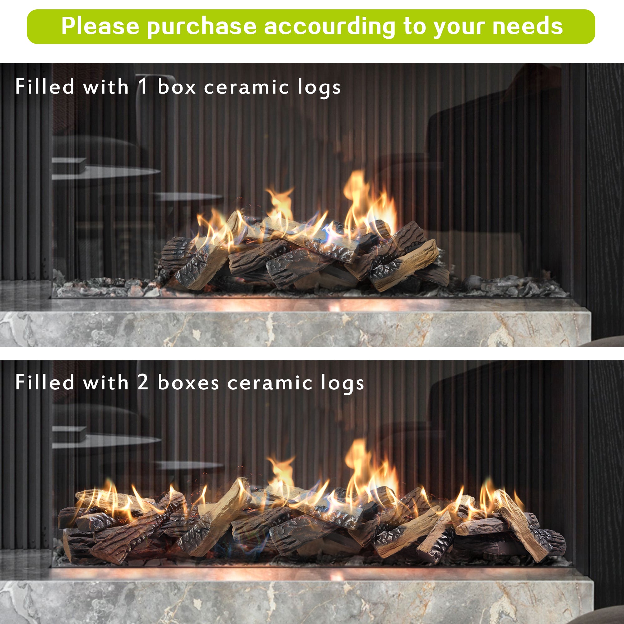Arttoreal 10PCS Large Gas Fireplace Logs,Ceramic Wood Fire Pit Logs Decorations Indoor and Outdoor