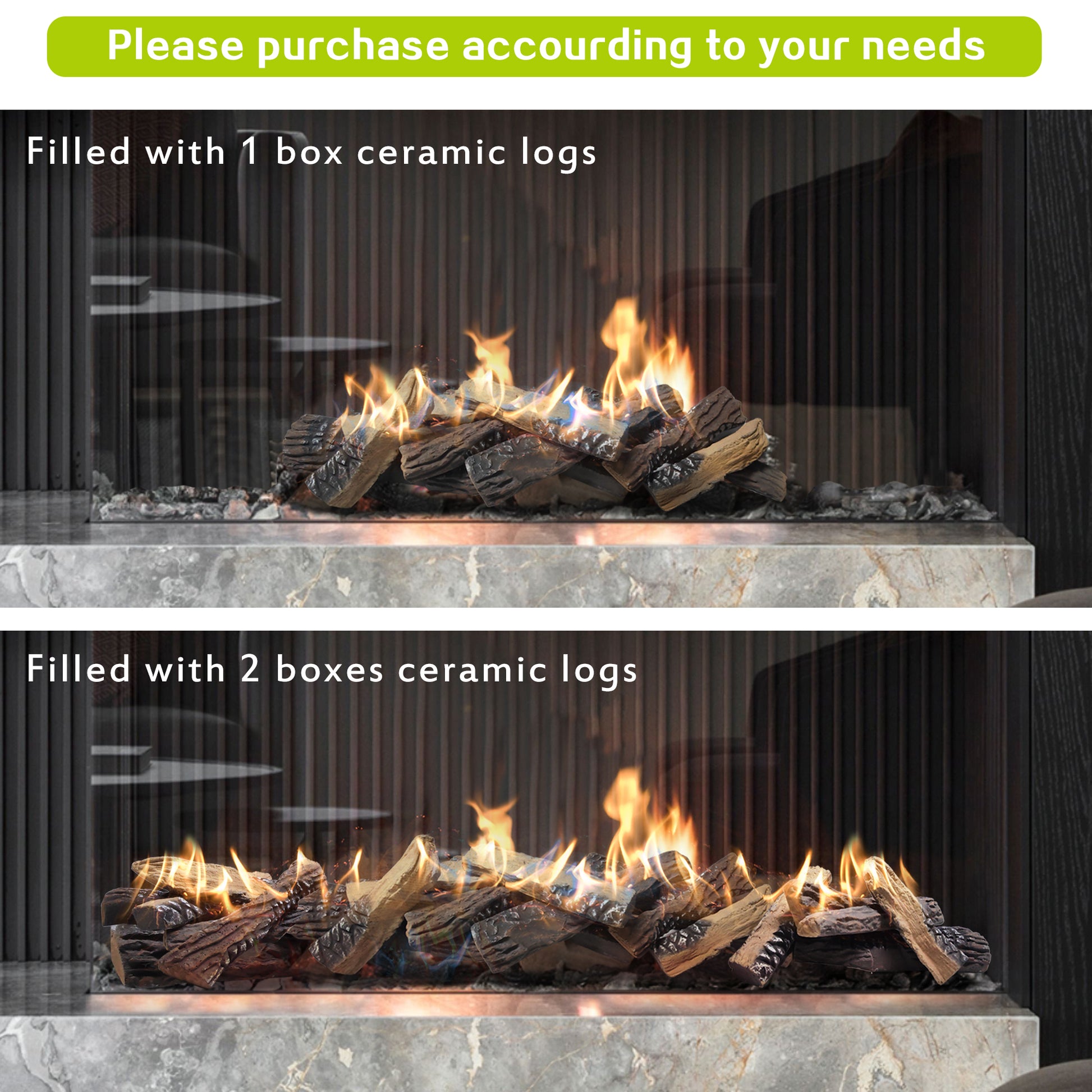 Arttoreal 10PCS Large Gas Fireplace Logs,Ceramic Wood Fire Pit Logs Decorations Indoor and Outdoor