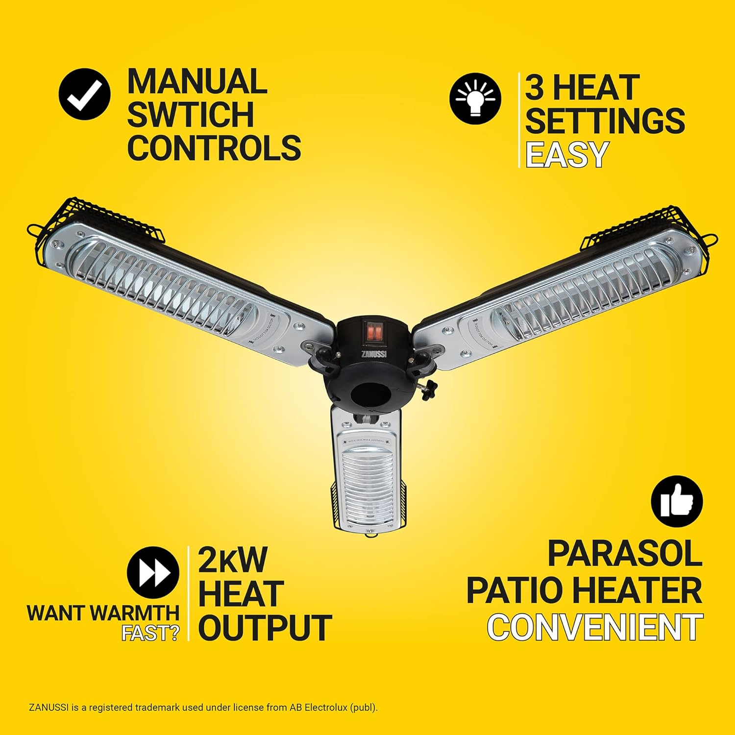 Arttoreal Electric sunshade umbrella heater / folding outdoor high-efficiency electric infrared space heater