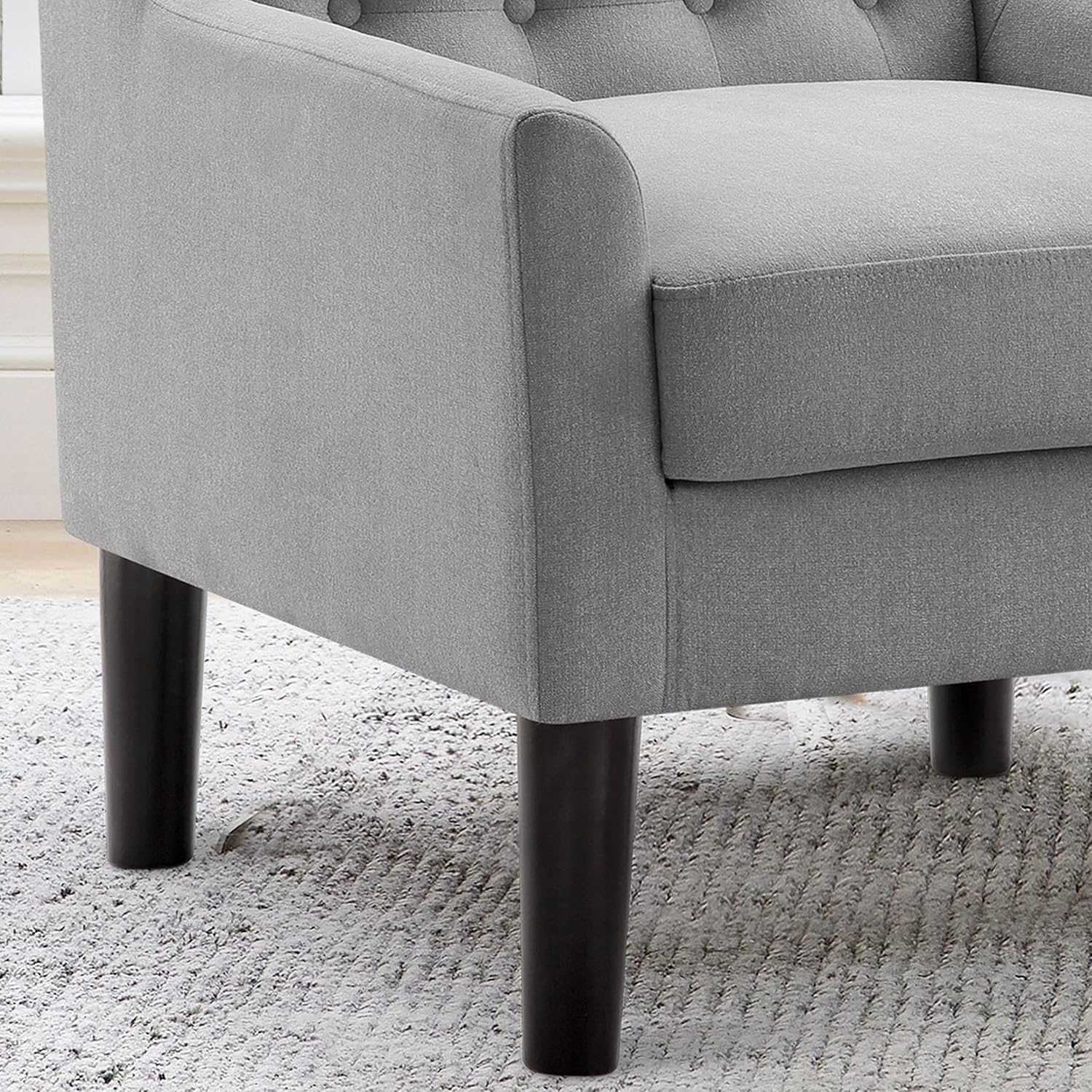 Modern Accent Chair – Tufted Upholstered Armchair for Small Living Areas