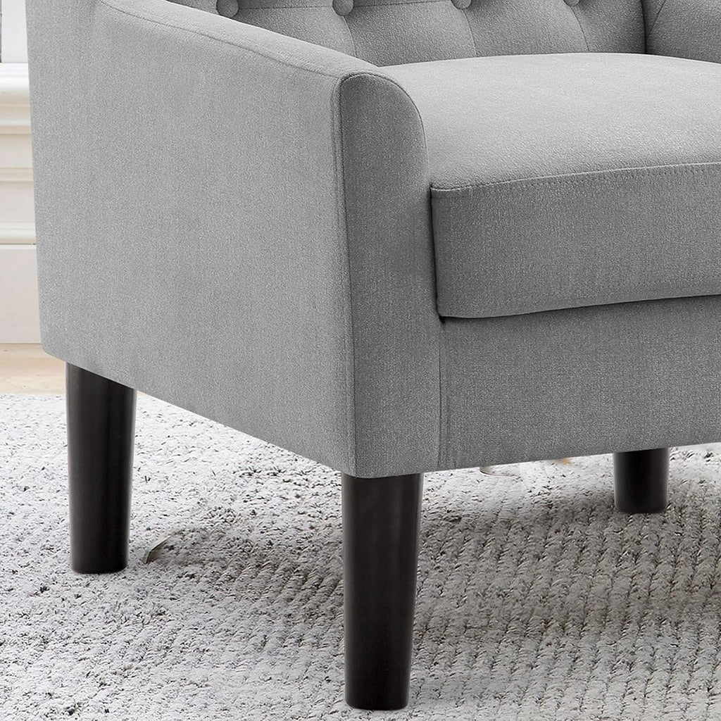 Modern Accent Chair – Tufted Upholstered Armchair for Small Living Areas