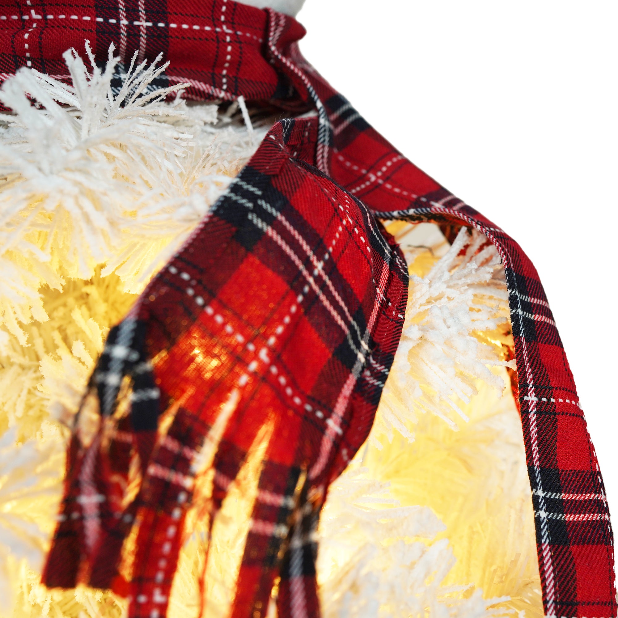 4ft Pre-Lit Snowman Christmas Tree with 100 Lights, 380-Tip PVC Artificial Tree for Indoor/Outdoor Holiday Decoration