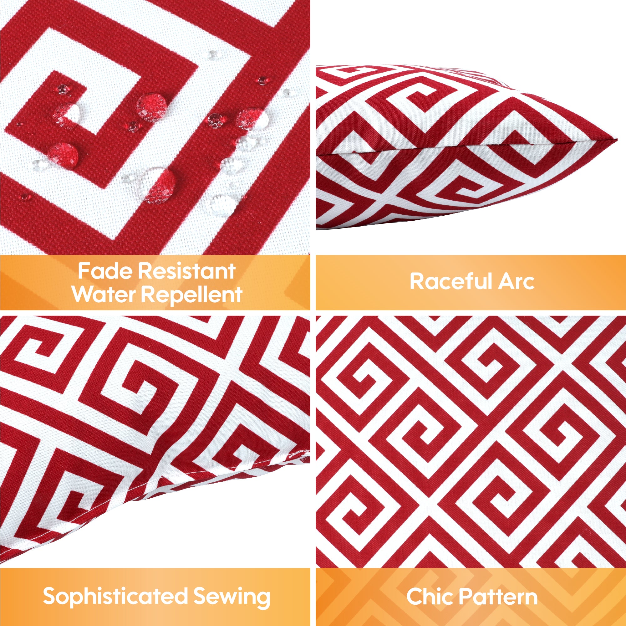 2 Pack Outdoor Throw Pillows, 18*18IN Waterproof and Fade Resistant Patio Mat for Garden, Porch, Poolside Furniture - Soft and Comfortable Decorative Pillow Cover