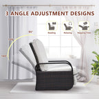 Arttoreal Outdoor Patio Furniture Adjustable Wicker Recliner / Recliner Chair with Aluminum Frame and Soft Waterproof Cushions