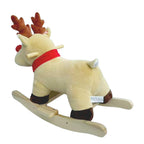 Kids Ride-On Rocking Horse Toy with Lullaby Song,Moose Rocking Toy with Hand Puppets and Safety Belt For Children 1-3 Years,Soft Plush Fabric,Apricot,CPC Certified