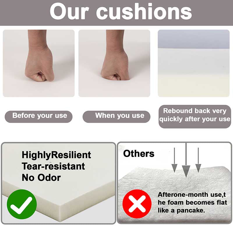 2 Pcs Outdoor Chaise Lounge Chair Cushions, Recliner Cushions with Ties, Patio Seat Cushion for Lawn,Pool & Beach,75