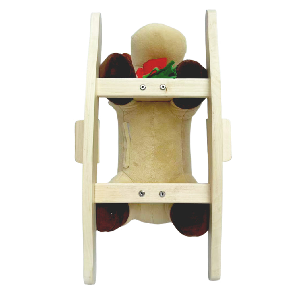 Kids Ride-On Rocking Horse Toy with Lullaby Song,Moose Rocking Toy with Hand Puppets and Safety Belt For Children 1-3 Years,Soft Plush Fabric,Apricot,CPC Certified