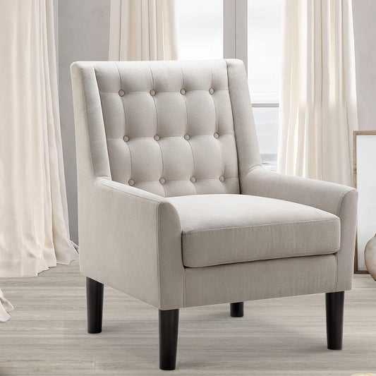 Modern Accent Chair – Tufted Upholstered Armchair for Small Living Areas