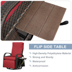 Arttoreal Outdoor Swivel Rattan Lounge Chair, 42.2 inches high,  – Indoor/Outdoor Recliner with Side Table