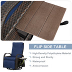 Arttoreal Outdoor Swivel Rattan Lounge Chair, 42.2 inches high,  – Indoor/Outdoor Recliner with Side Table