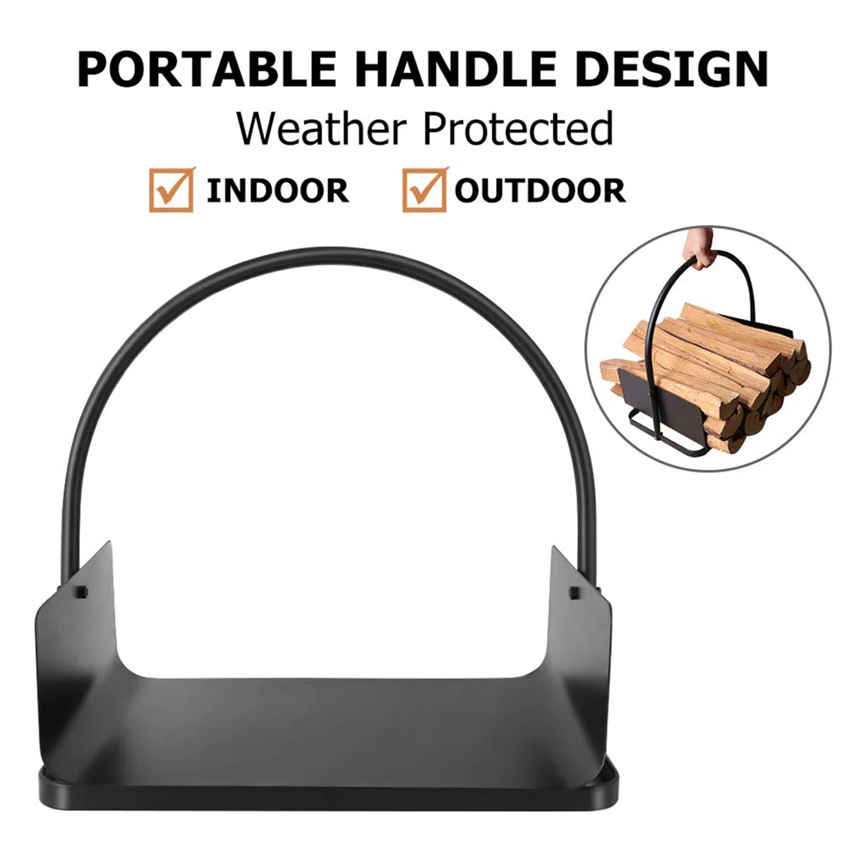 Portable Log Firewood Rack / Fireplace Wood Storage Holder / Indoor&Outdoor Fire Wood Storage Carrier