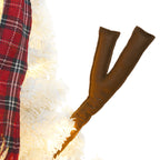 4ft Pre-Lit Snowman Christmas Tree with 100 Lights, 380-Tip PVC Artificial Tree for Indoor/Outdoor Holiday Decoration