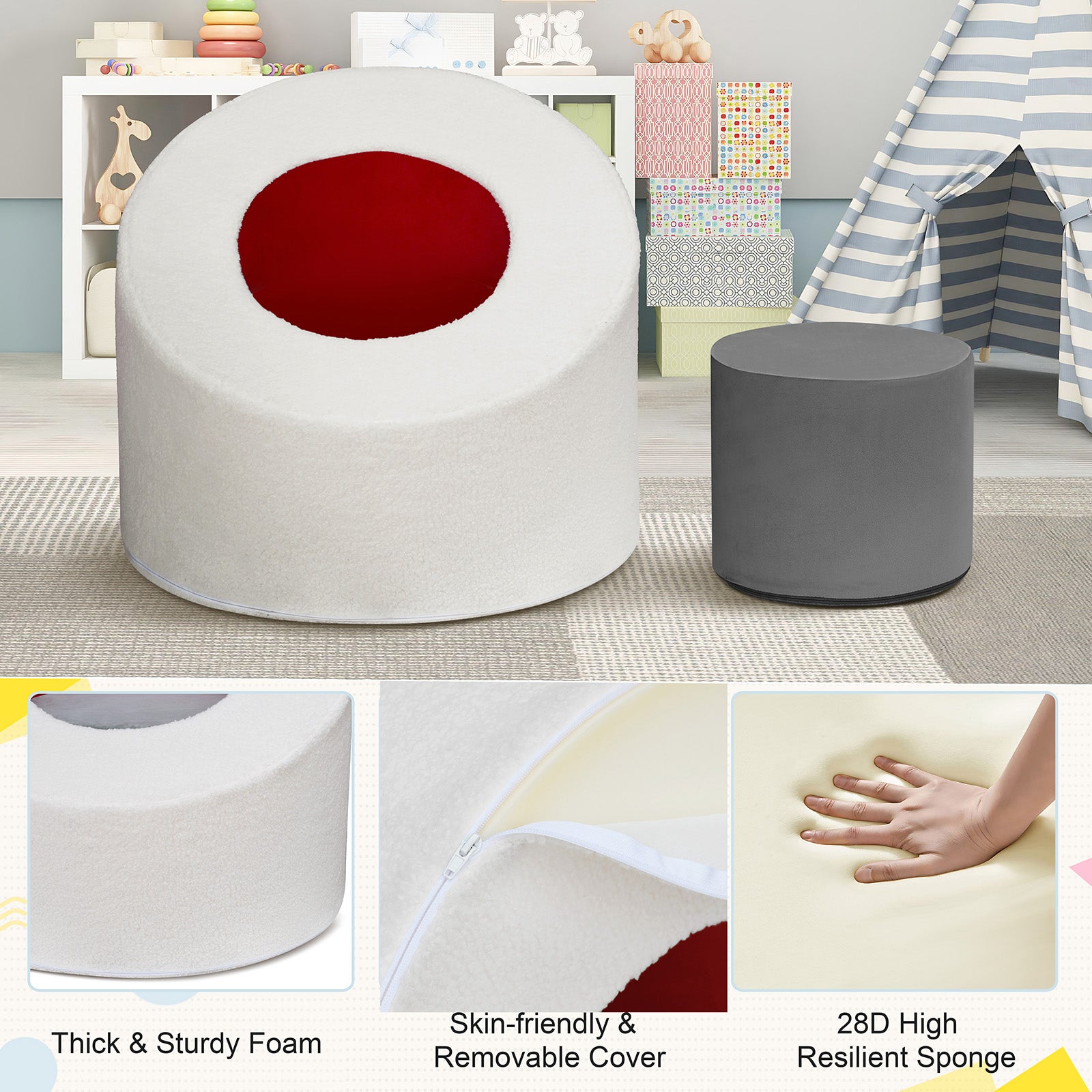 Creative soft foam rocking chair suitable for children's room- game room and living room, light and durable