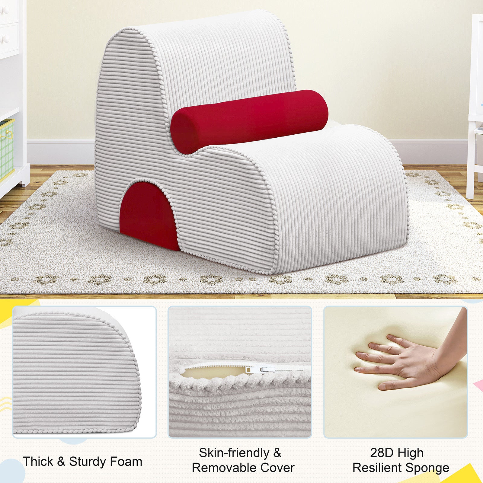 Creative soft foam rocking chair suitable for children's room- game room and living room, light and durable