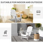 Wooden Adirondack Chair, Outdoor Patio Lawn Chair with Cup Holder, Weather Resistant Lawn Furniture, Classic Lounge Chair for Deck, Garden, Backyard, Fire Pit, White