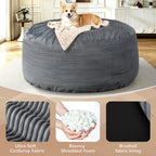 Arttoreal Bean Bag Chair with Foot Stool, 40.5" Corduroy Bean Bag Sofa for Living Room Bedroom