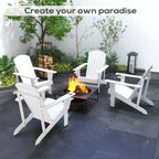 Wooden Adirondack Chair, Outdoor Patio Lawn Chair with Cup Holder, Weather Resistant Lawn Furniture, Classic Lounge Chair for Deck, Garden, Backyard, Fire Pit, White