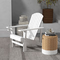 Wooden Adirondack Chair, Outdoor Patio Lawn Chair with Cup Holder, Weather Resistant Lawn Furniture, Classic Lounge Chair for Deck, Garden, Backyard, Fire Pit, White