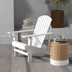 Wooden Adirondack Chair, Outdoor Patio Lawn Chair with Cup Holder, Weather Resistant Lawn Furniture, Classic Lounge Chair for Deck, Garden, Backyard, Fire Pit, White