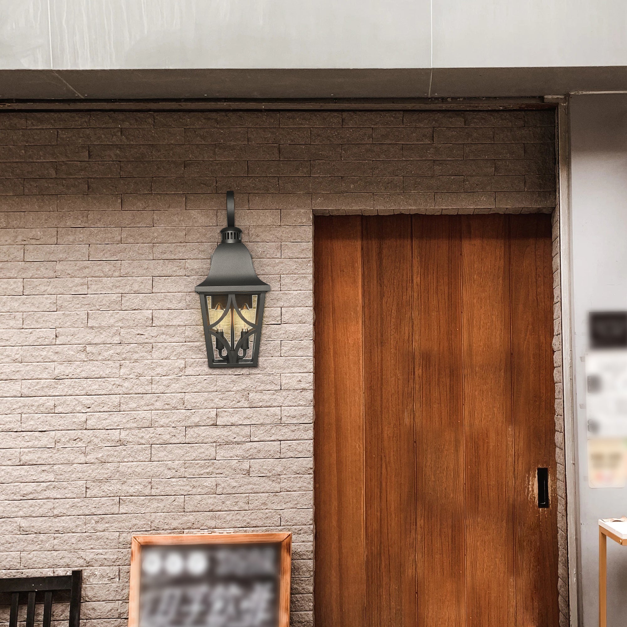 2 Pack Outdoor Wall Light Fixtures, Waterproof Exterior Wall Light Porch Light, Matte Black Outdoor Wall Light with Clear Glass, Outdoor Wall Light for House, Garage, Front Door