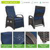 Outdoor Patio Wicker Recliner Chair, All-Weather PE Rattan Reclining Patio Chairs with Flip Side Table Push Back Adjustable Lounge Chair